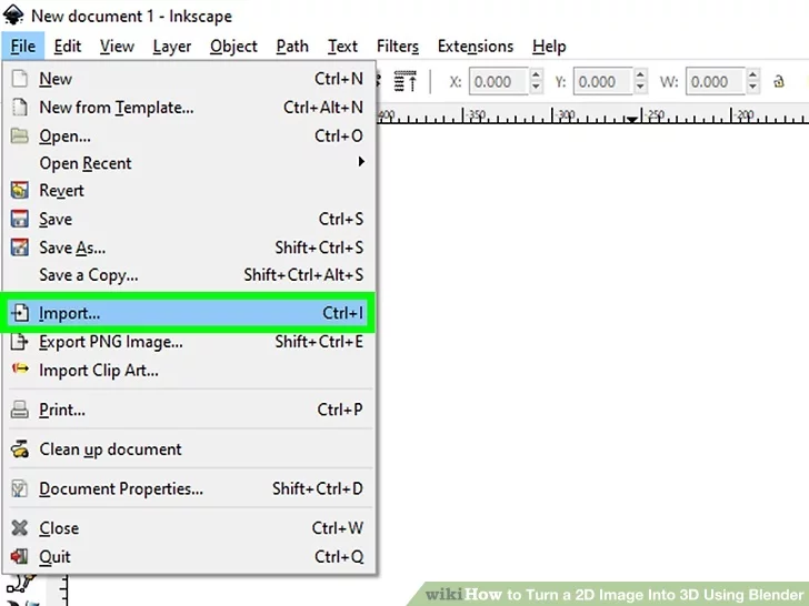 Import the image into the Inkscape tool