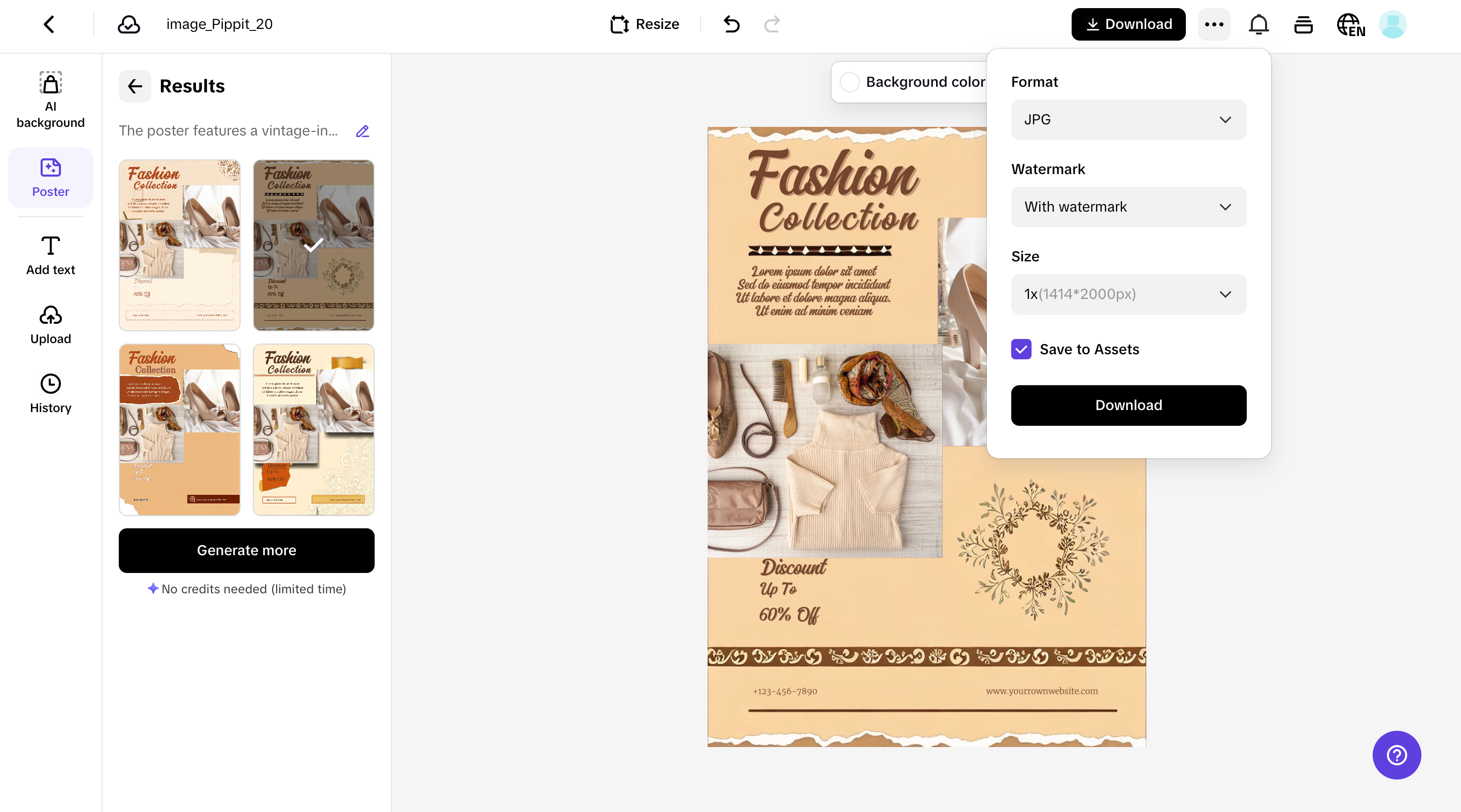 Export your poster