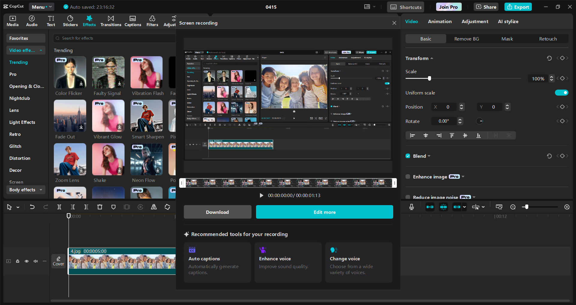 Interface ng CapCut desktop video editor - ang perpektong tool para mag-record ng screen at mag-edit ng mga video