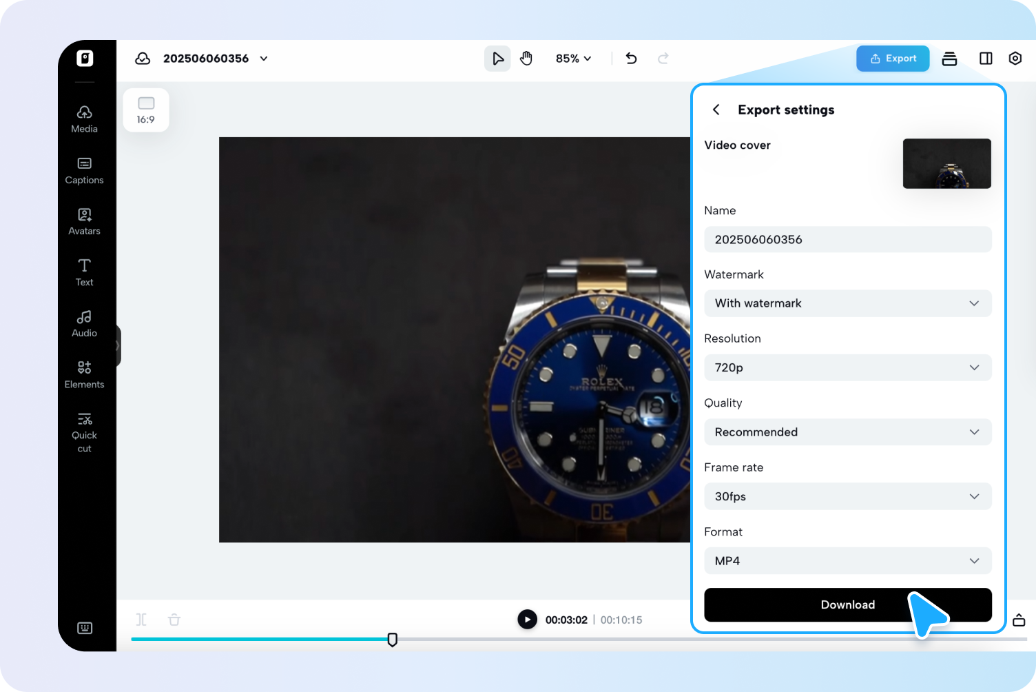 Export and share