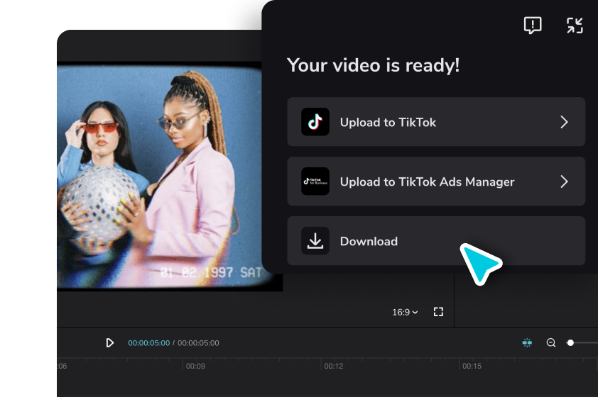 Exportáld a videót más közösségi médiákra.