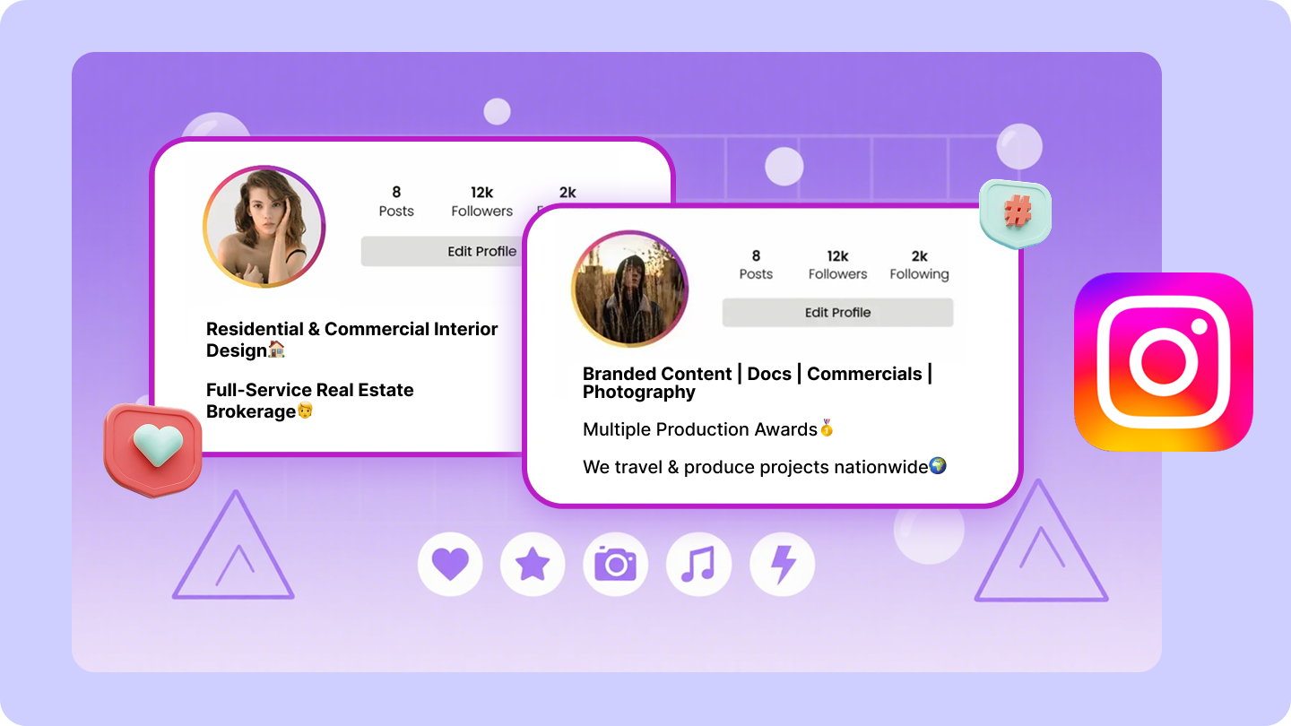 instagram için iş biyografisi