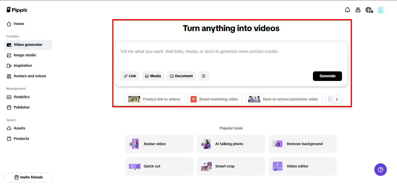 Pippit video solution