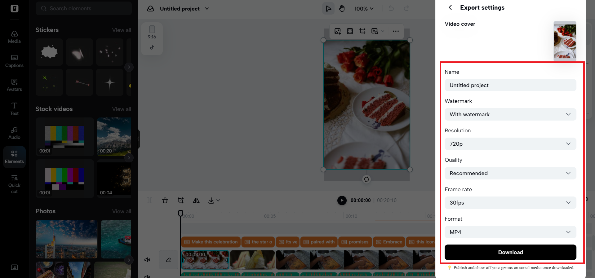 Export your video