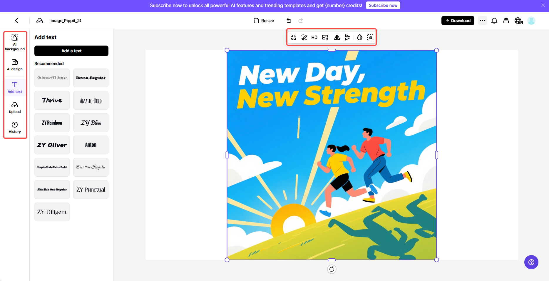 Customize the image