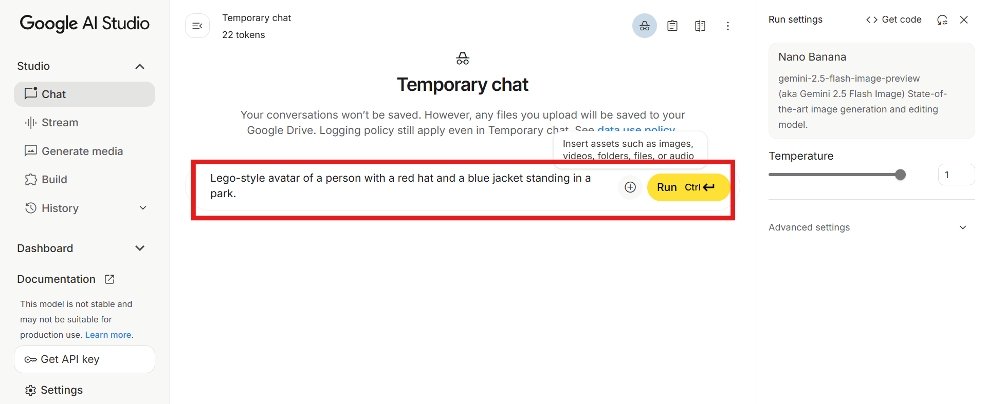 Enter the prompt and generate