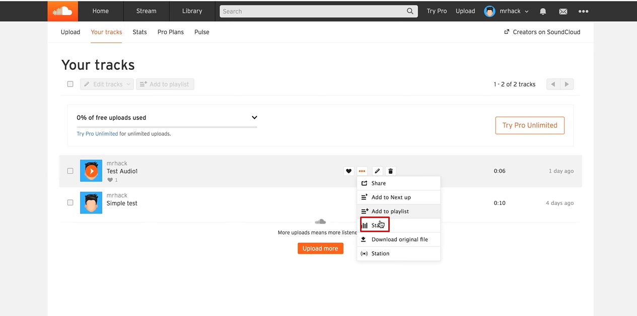 Navigate to the SoundCloud Replay section in your profile