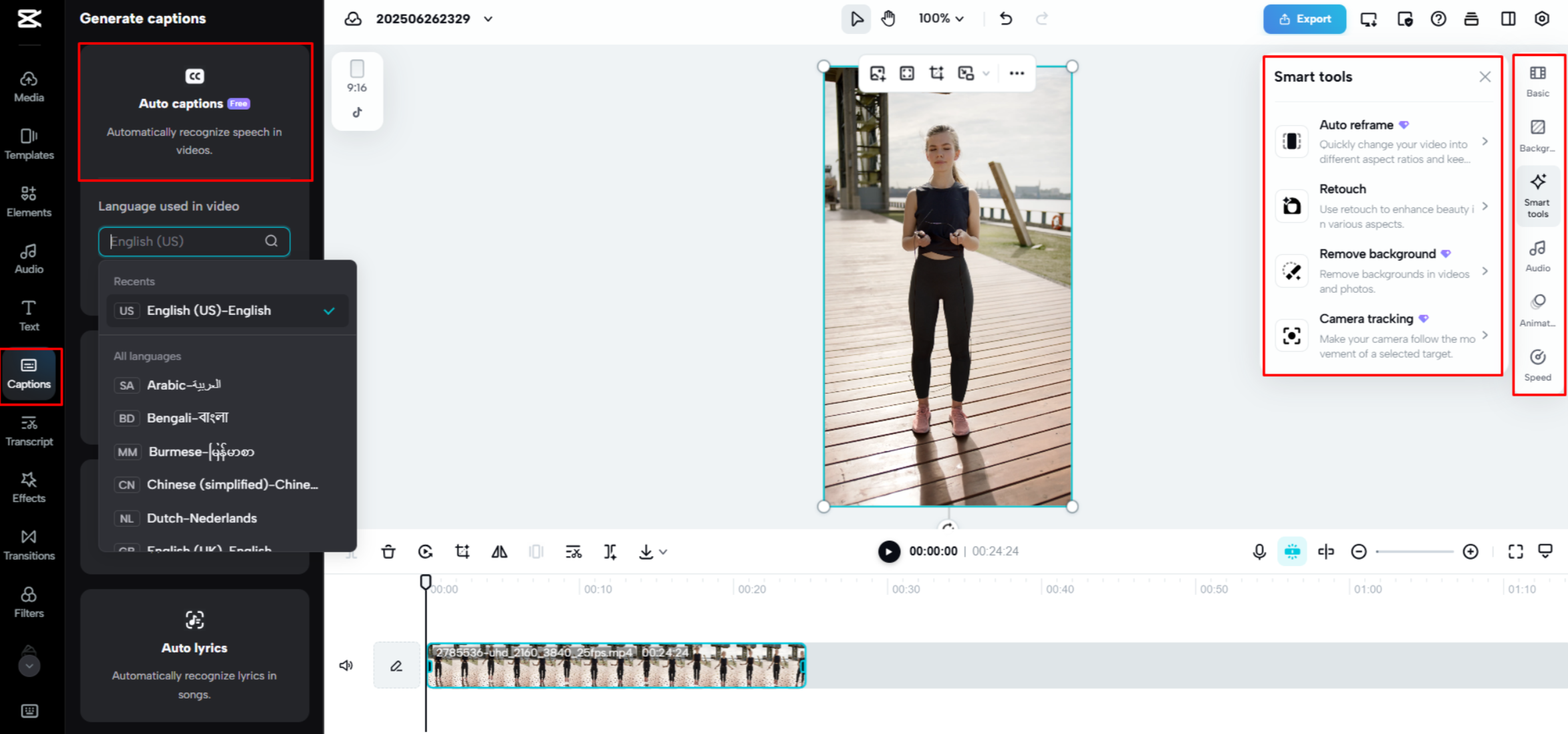 CapCut Webでビデオを編集する