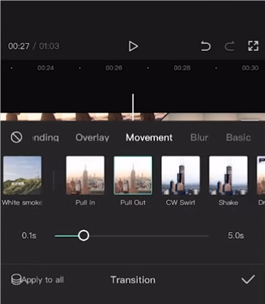 Lägg till övergång till loopvideo på telefon