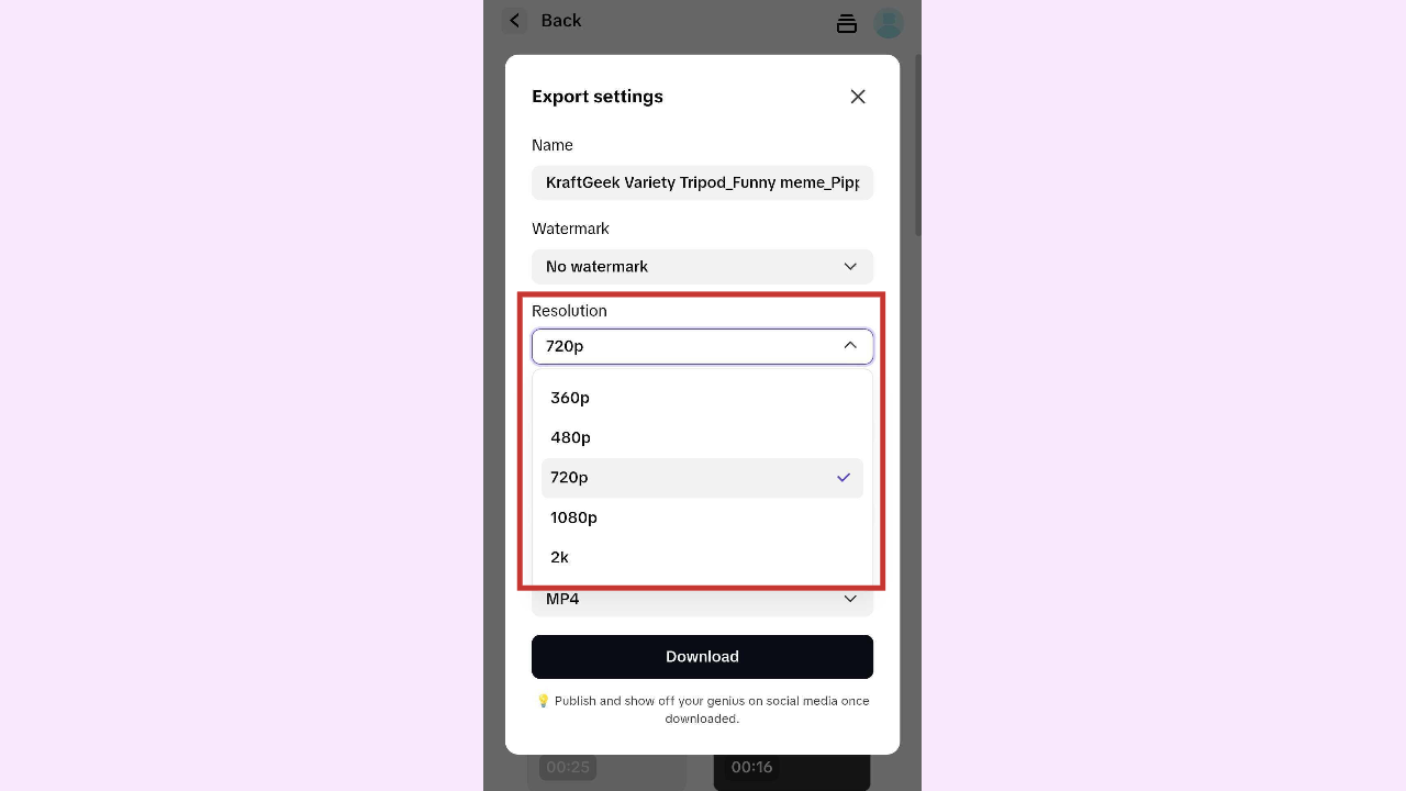 Download video in high-quality