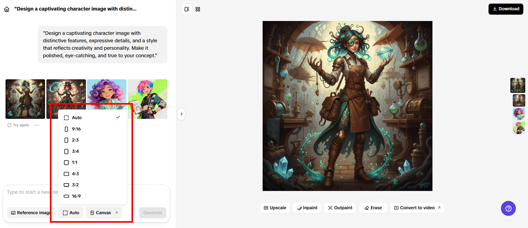 Create different sizes