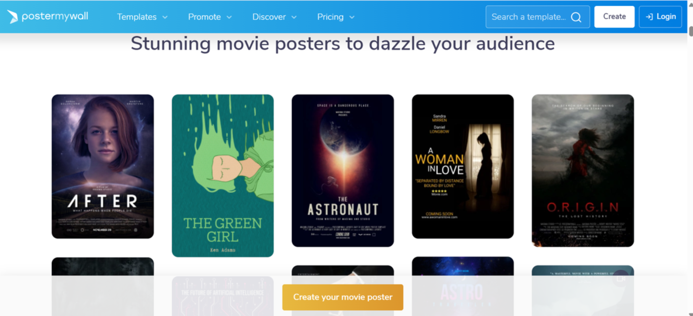 PosterMyWall - the perfect tool to access thriller movie poster templates
