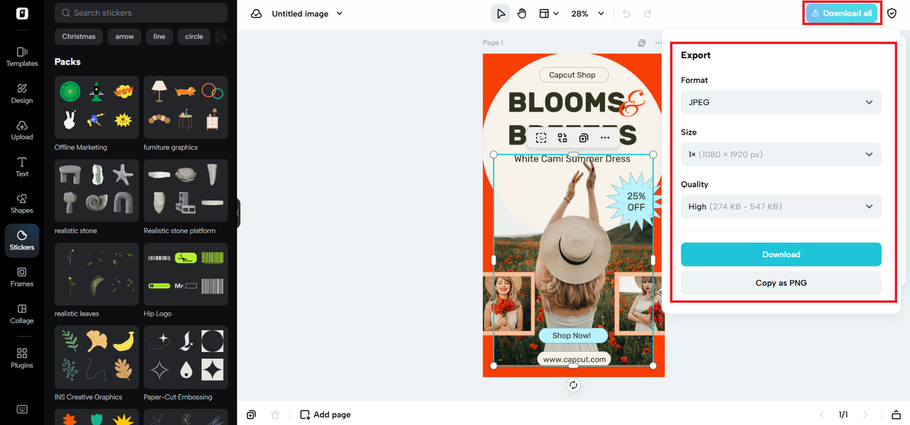 Download your eye-catching image