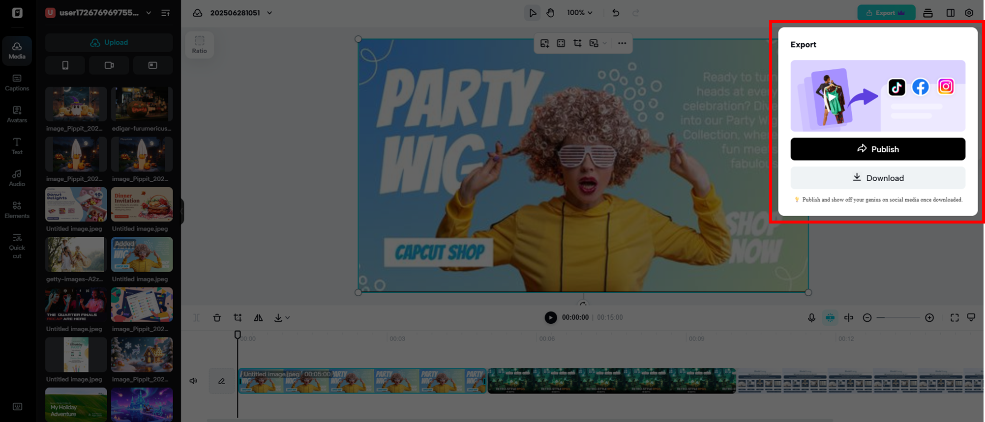 Export and share