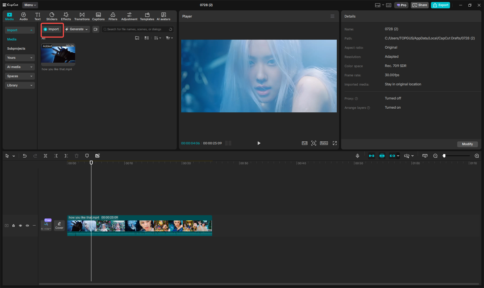 Import a song file