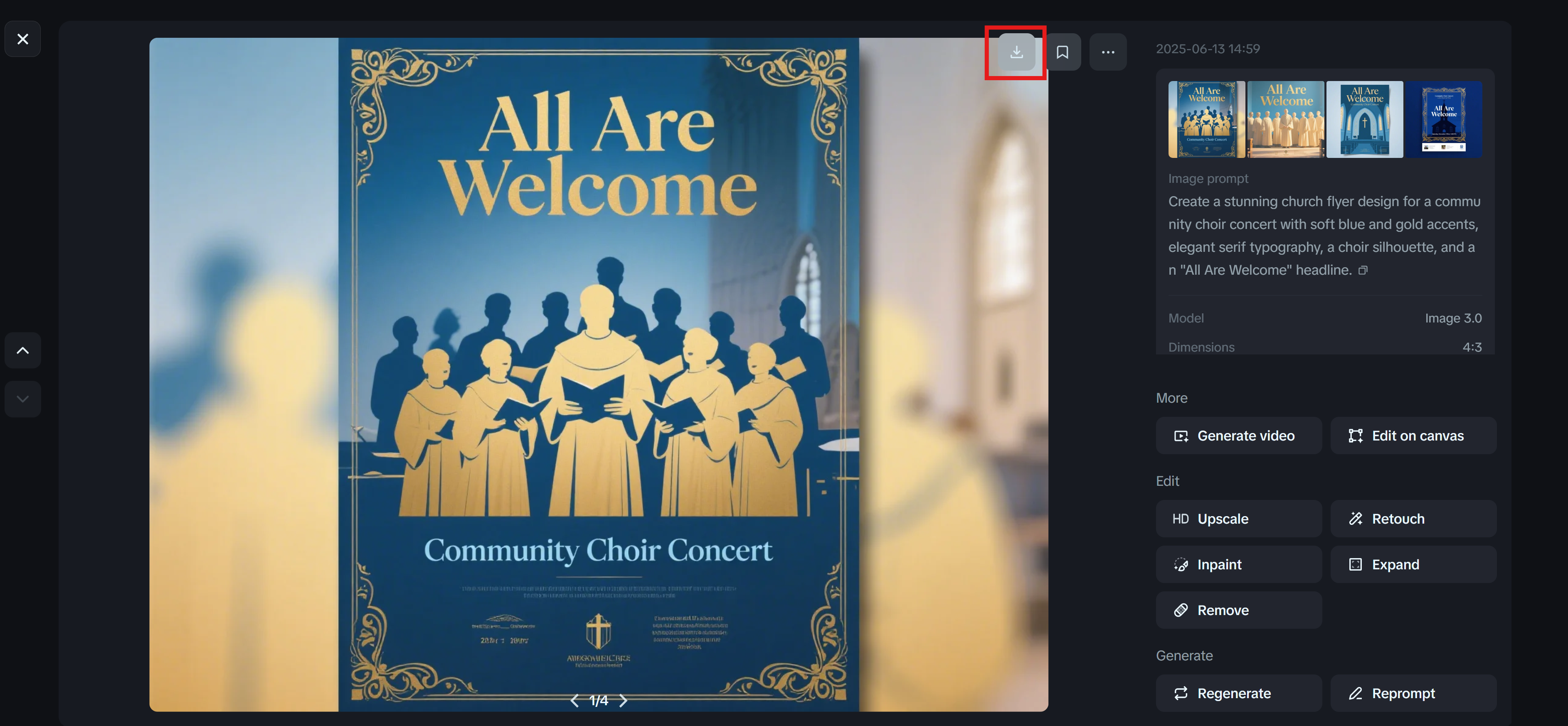 Dreamina : Conception simple de dépliants d'église