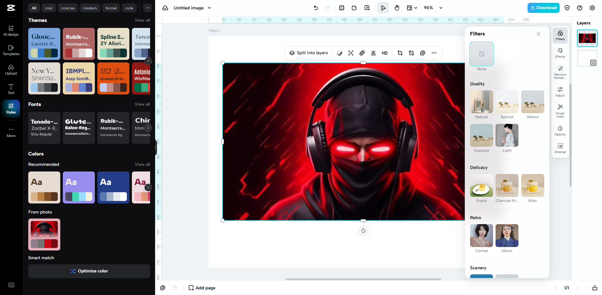 CapCut Web arayüzü - çok yönlü bir YouTube profil fotoğrafı oluşturucu