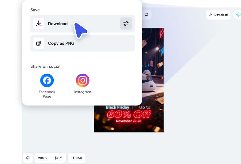  CapCut AI design generator free for Black Friday banner sharing