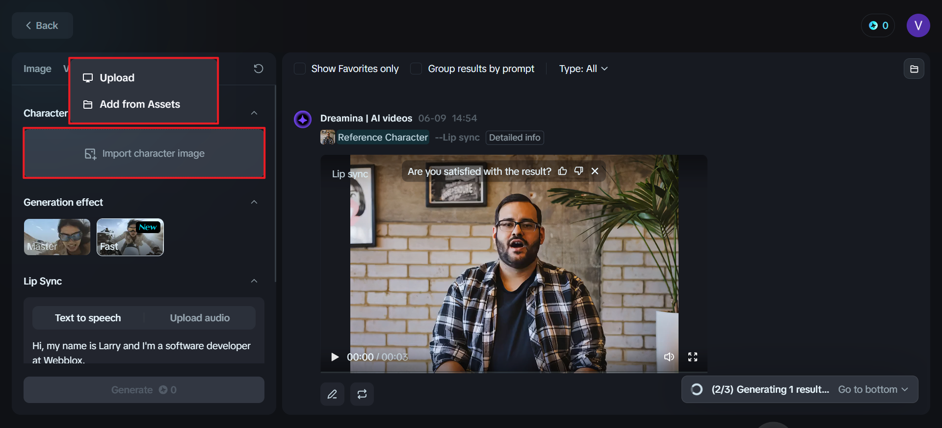 Laden Sie Ihren Avatar hoch