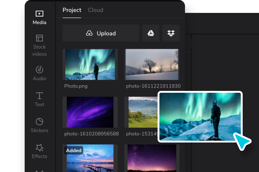 The upload feature in CapCut