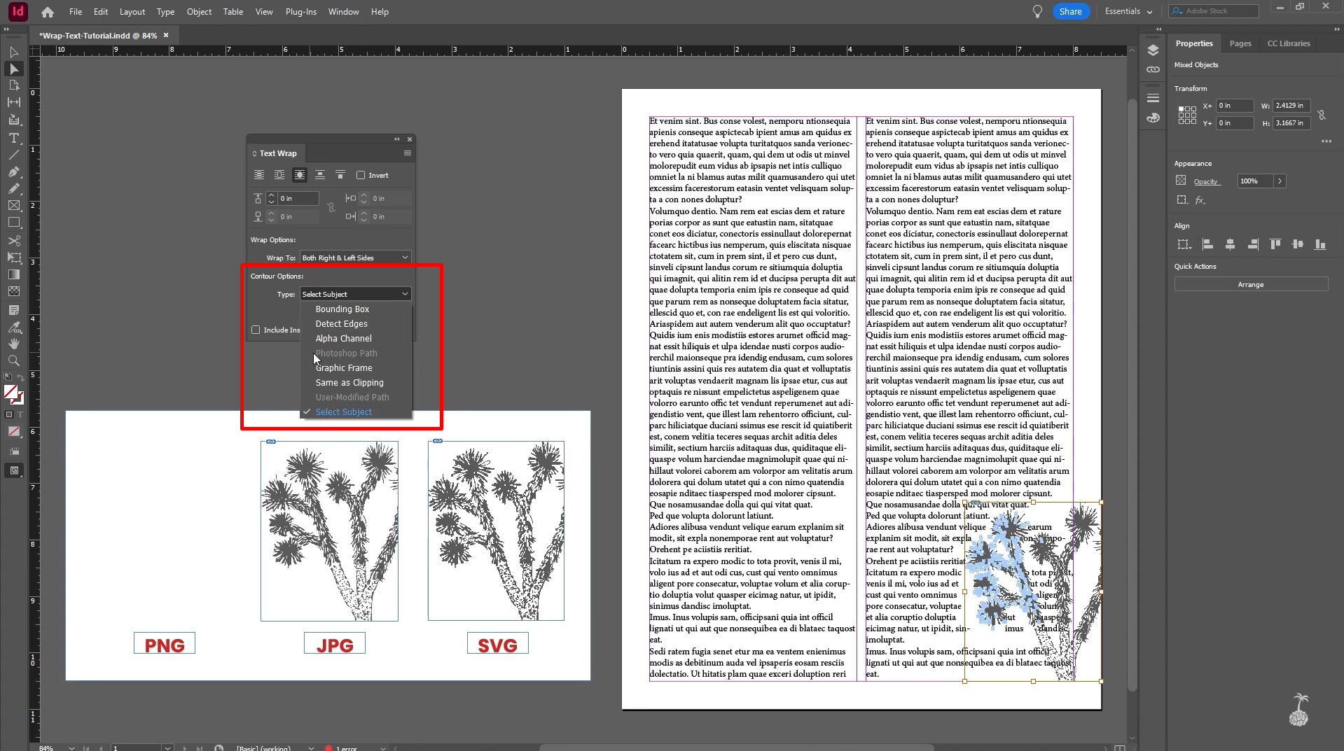 Hình ảnh tiết lộ cách quấn văn bản xung quanh hình ảnh trong InDesign