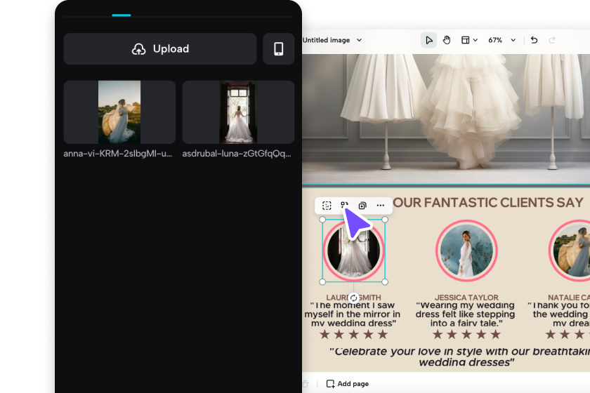 Customize your wedding dress template