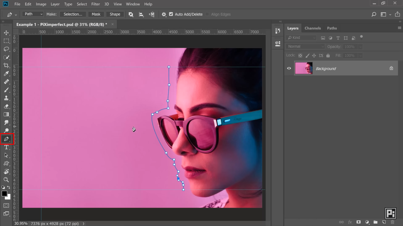 Créer un chemin autour de la forme pour enrouler du texte autour d'une image dans Photoshop