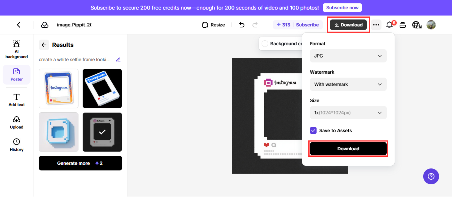 Download your design