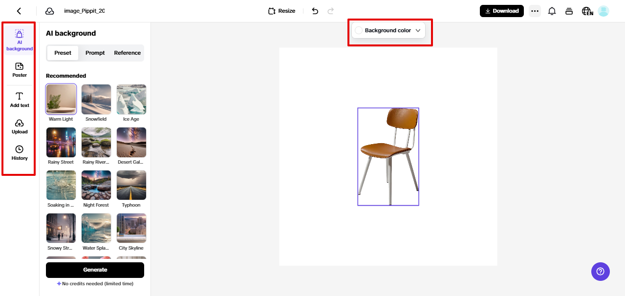 creating product images in Pippit