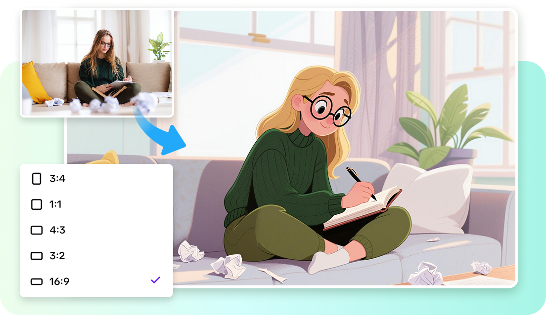 Layout to text option in Pippit