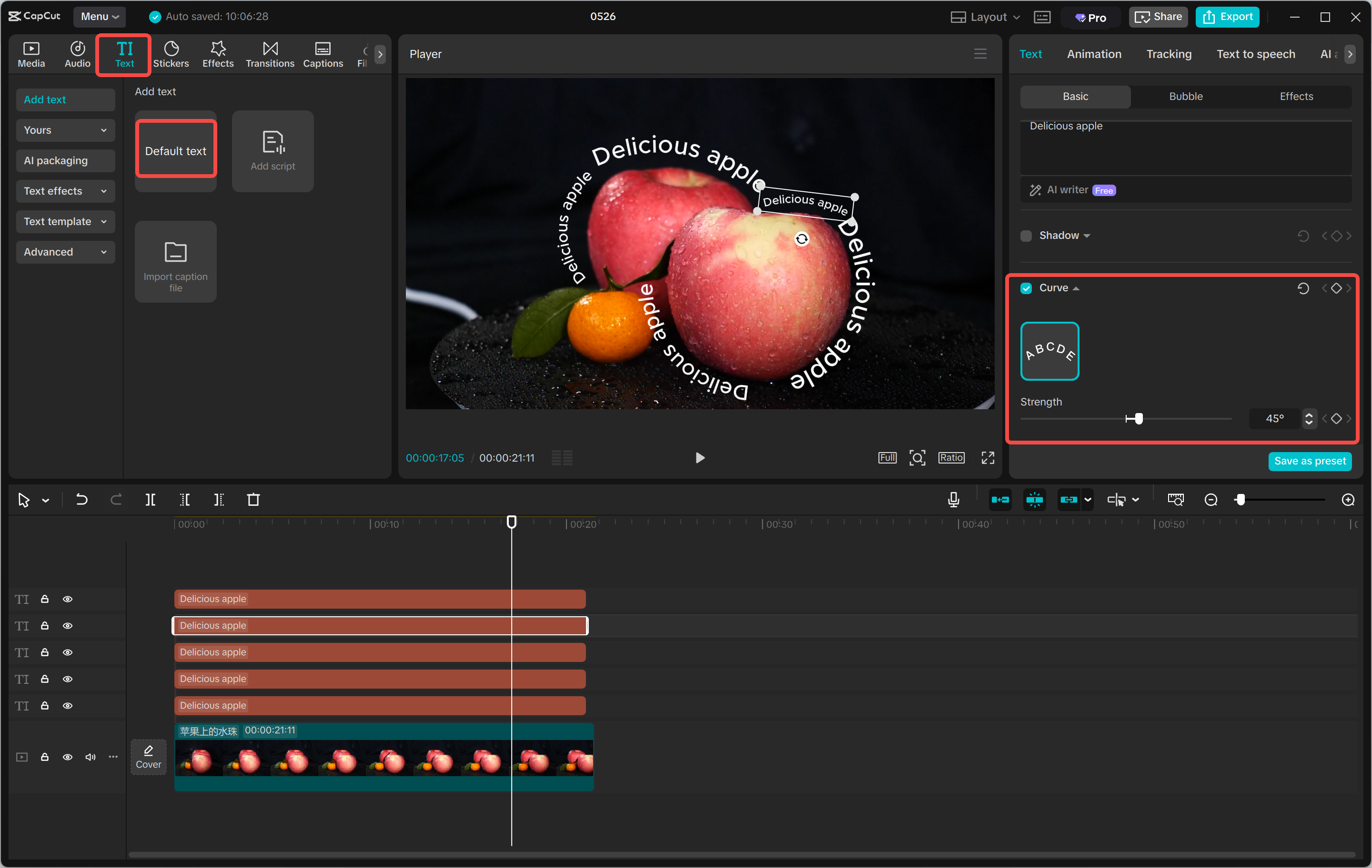 Avvolgere il testo intorno a un'immagine utilizzando l' CapCut editor video desktop