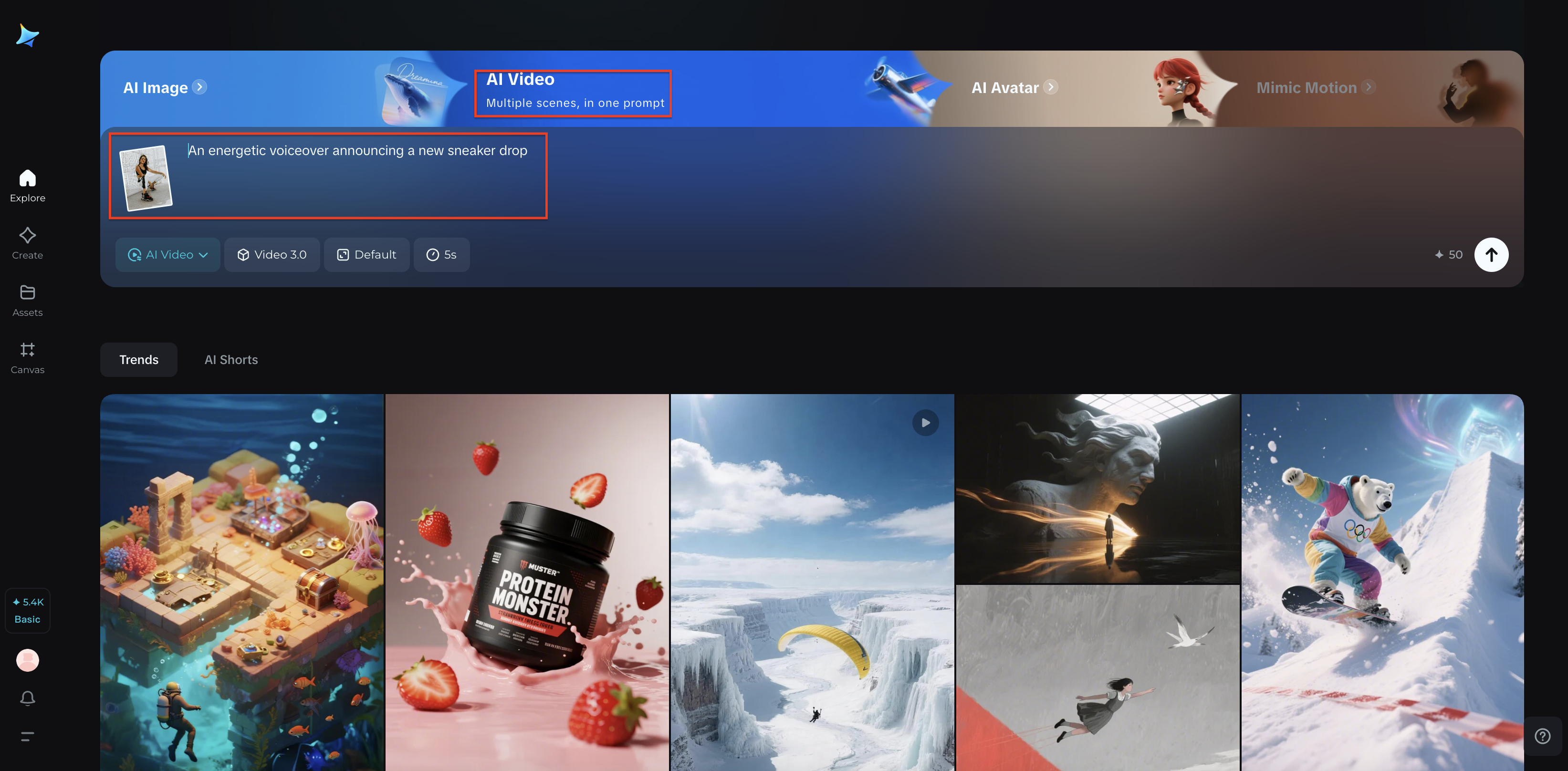 Upload reference image and script
