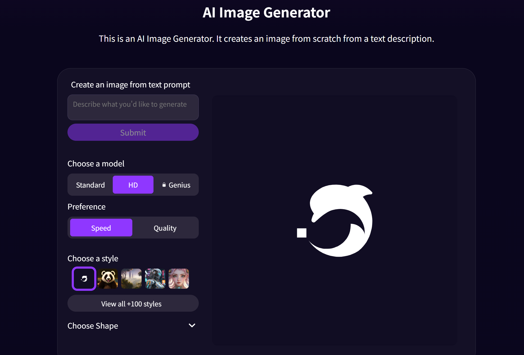 DeepAI - cel mai bun generator local AI pentru imagini