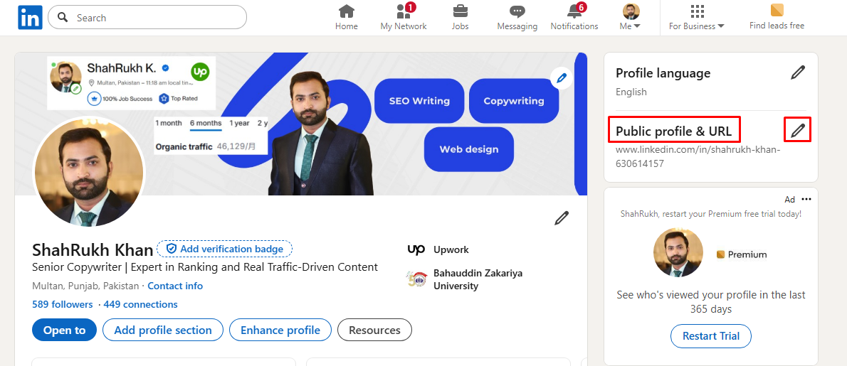 Perfil público y URL