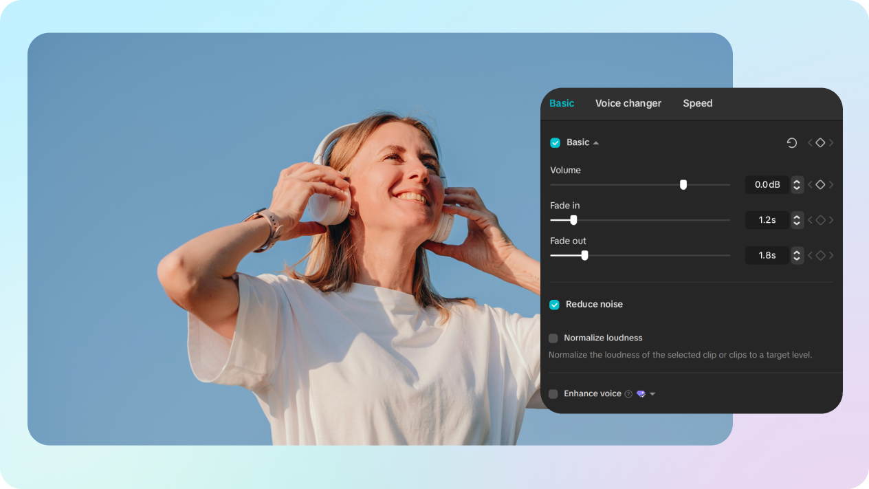 Refine instrumentals with audio enhancement tools in CapCut's AI instrumental remover