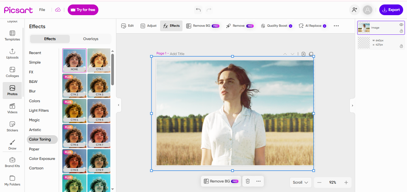 Picsart -  a well-known platform to access vintage photo filters