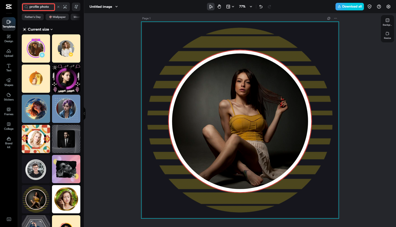 Select a Twitter profile template