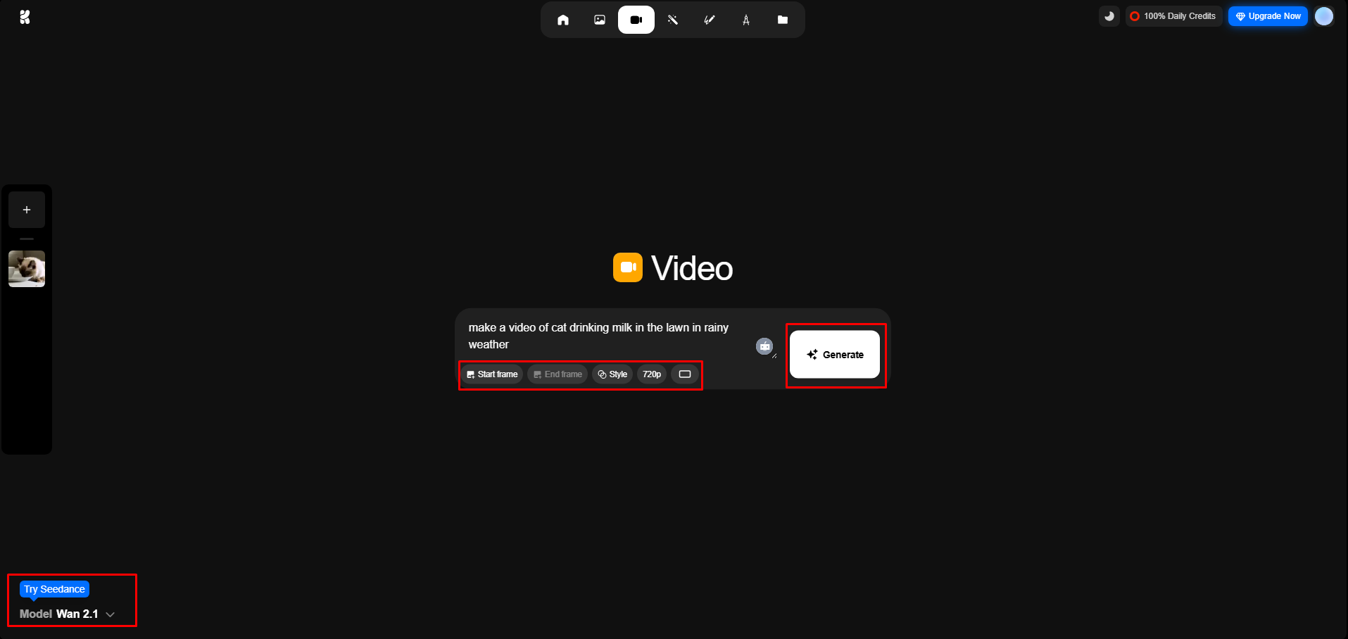 Wählen Sie einen Stil, Einstellungen und erstellen Sie das Video
