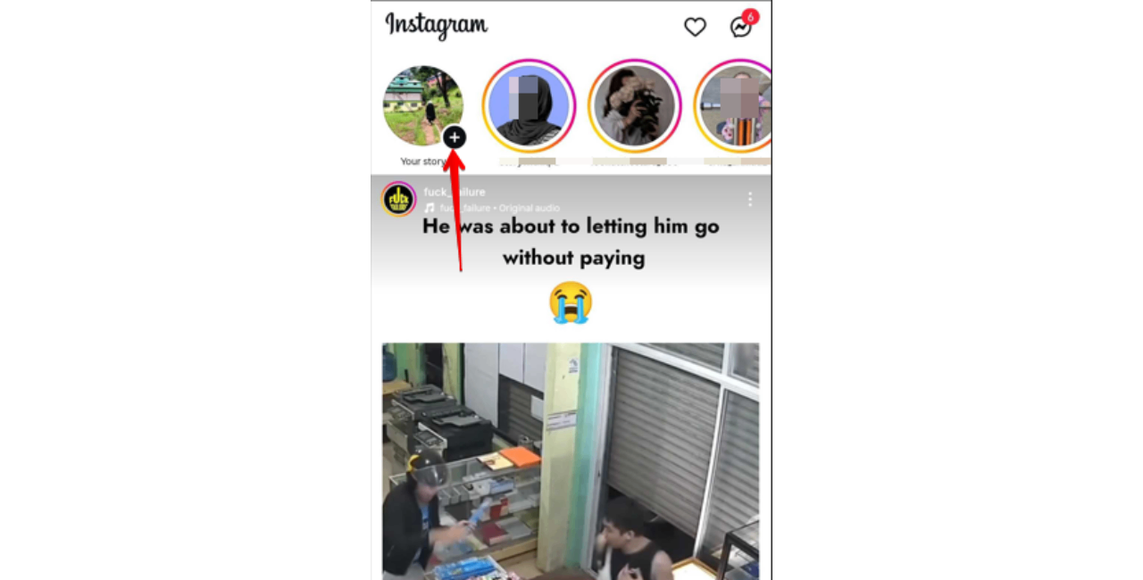 Abrir la cámara de Historias en Instagram