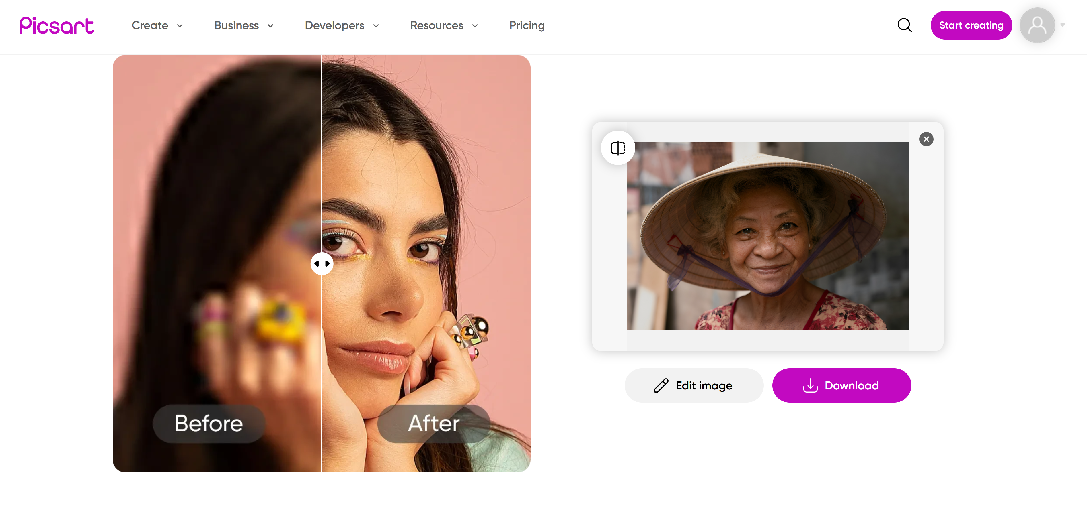 Picsart AI photo editor for resume