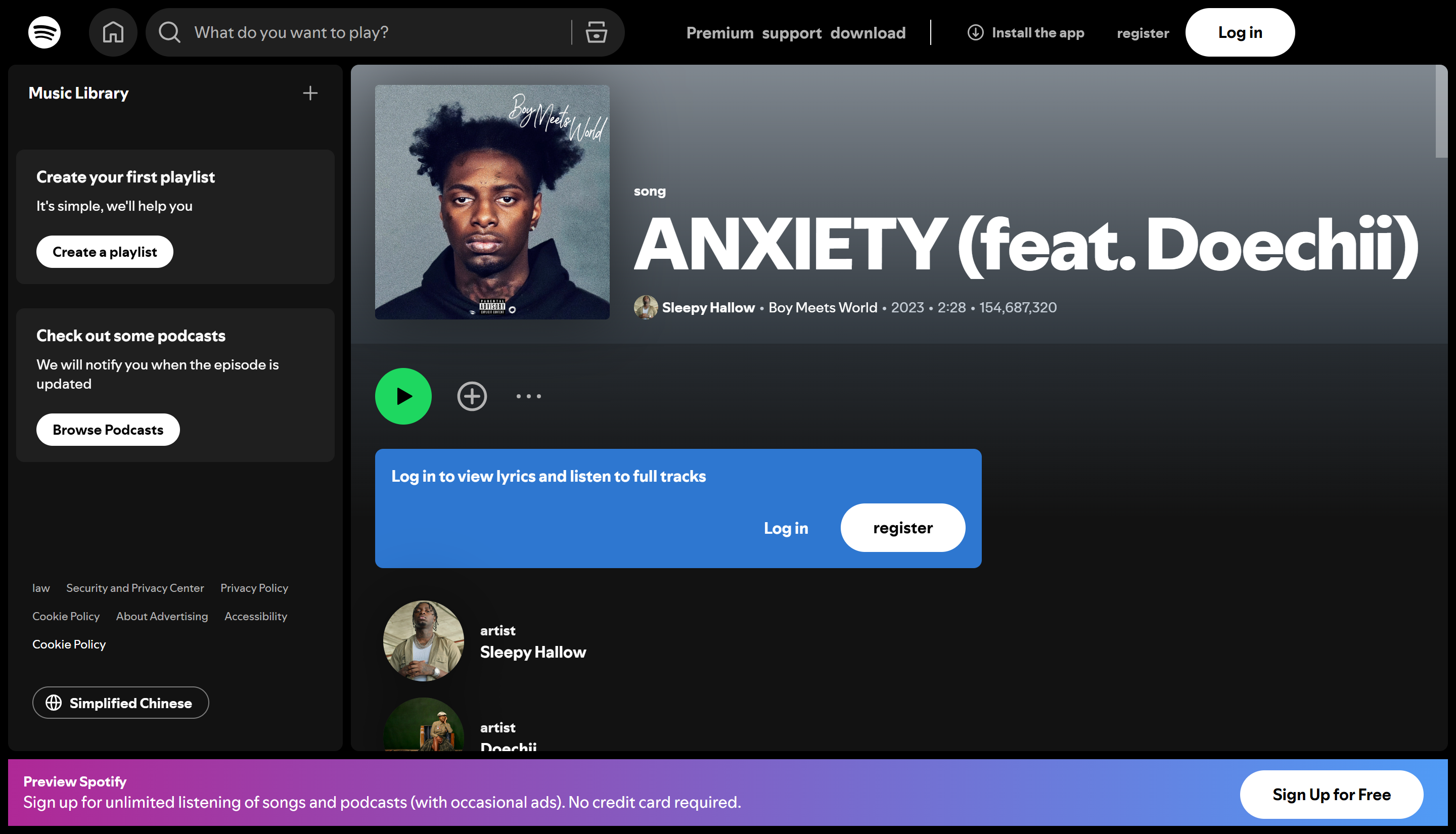 Las 50 mejores canciones de Spotify: Anxiety