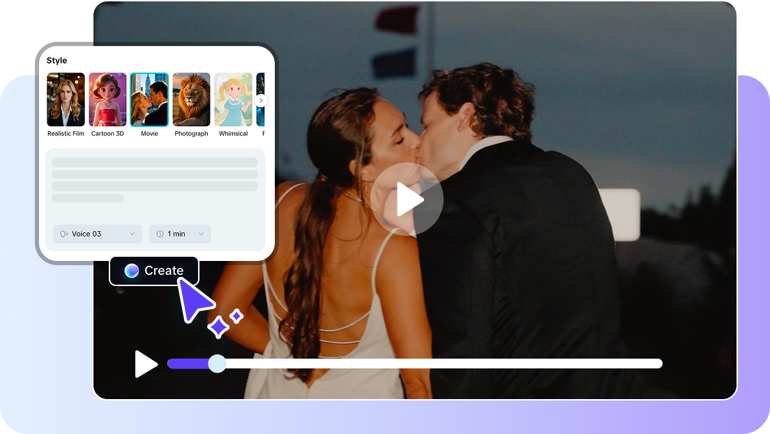  AI video creation using CapCut's free AI video generator
