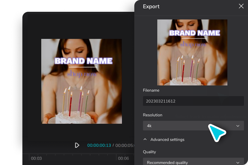 Oszd meg és exportáld a születésnapi videódat
