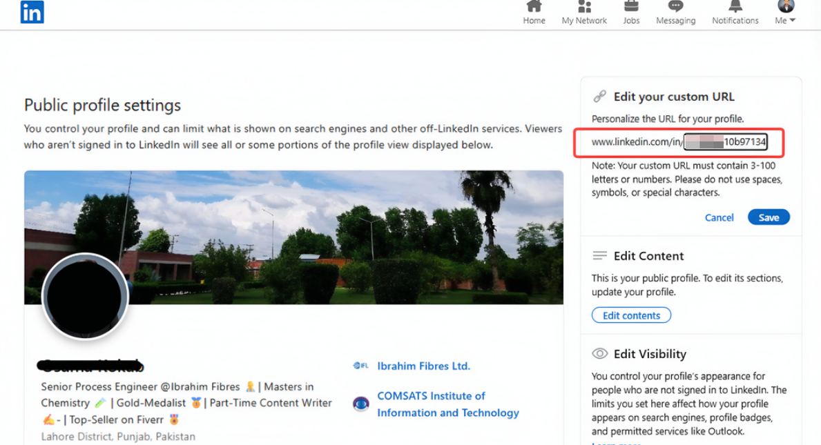 Editar ou copiar o URL