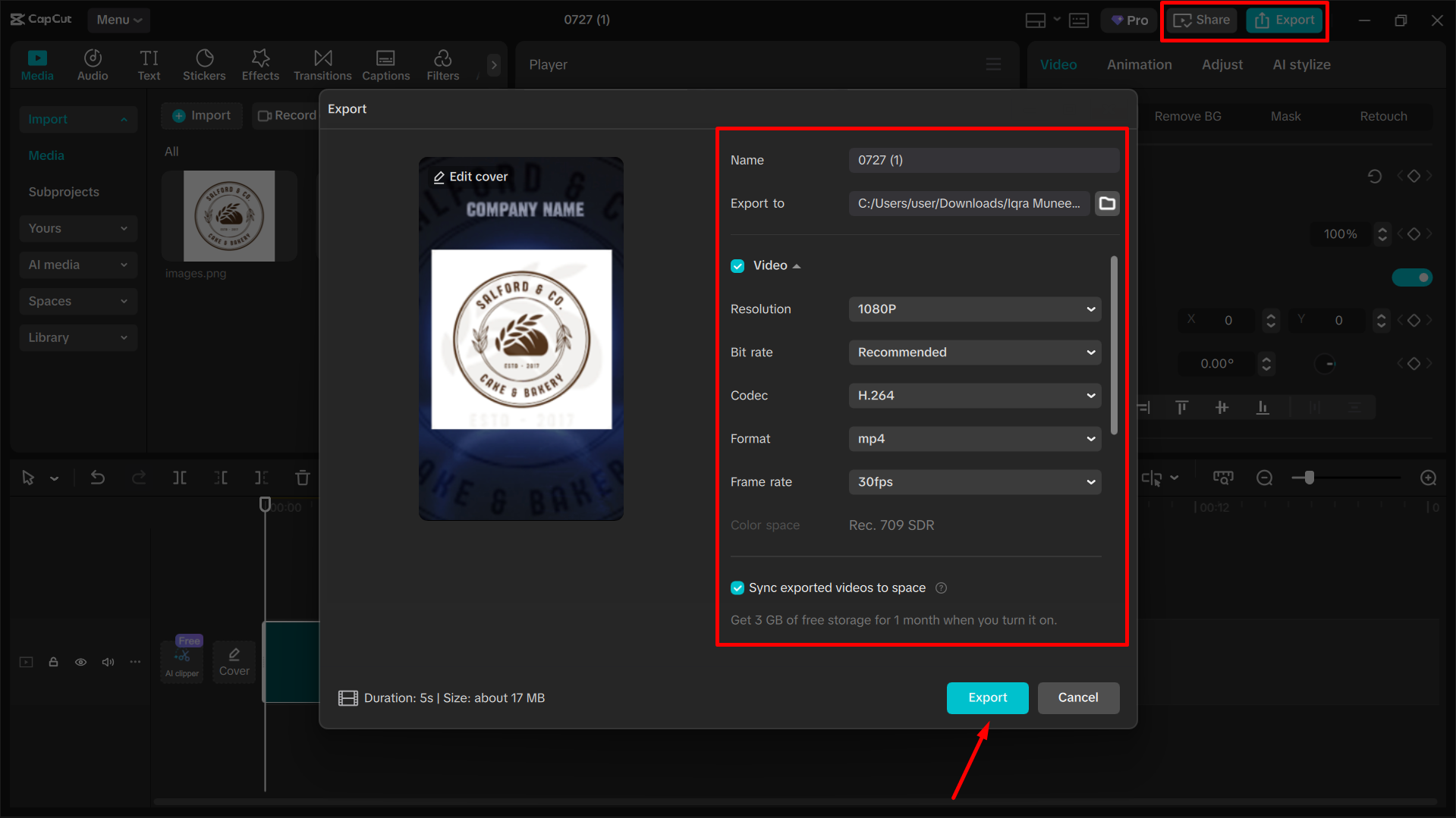 Mengeksport video daripada editor video desktop CapCut