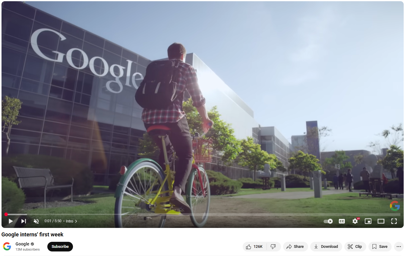 สัปดาห์แรกของผู้ฝึกงาน - วิดีโอออนบอร์ดฝึกงานของ Google
