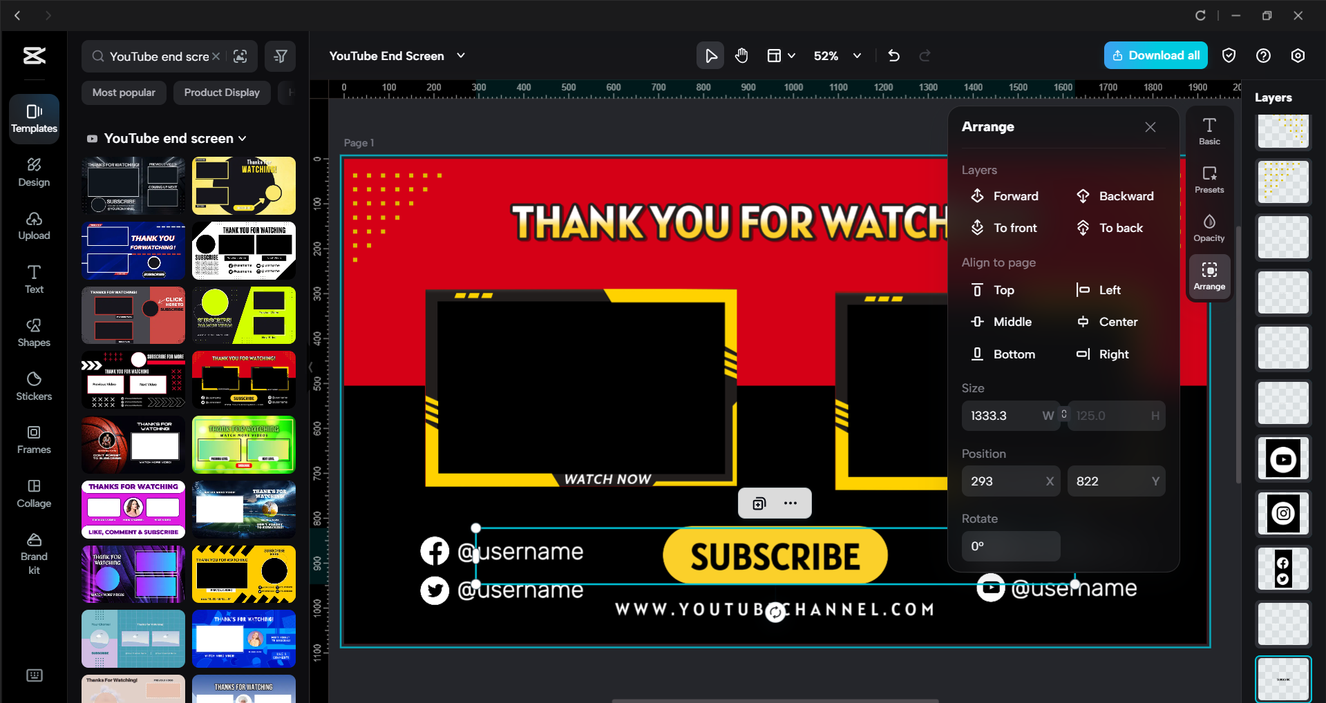 Interface de l'éditeur vidéo de bureau CapCut - le meilleur outil pour éditer des modèles d'écran de fin YouTube