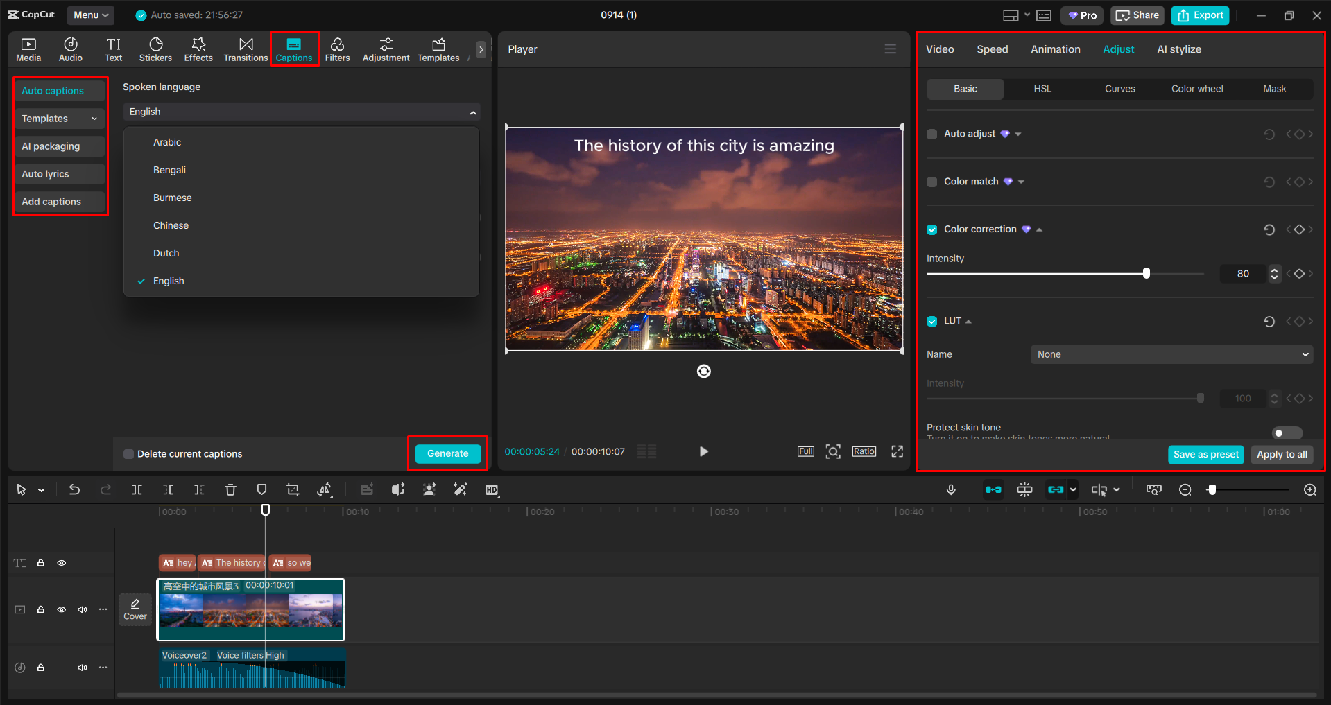 CapCut masaüstü video düzenleyicisiyle bir videoya altyazı ekleme