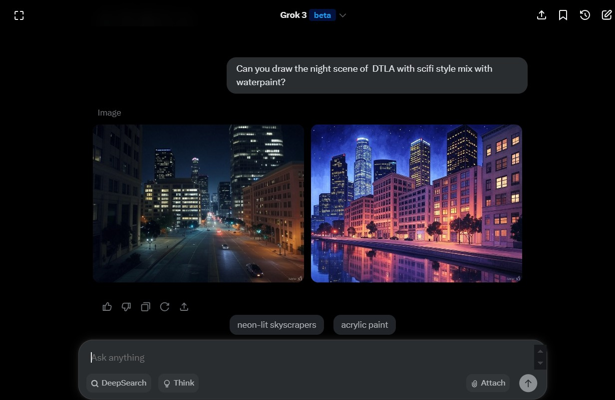 Interface do Grok - um dos melhores geradores de imagens com IA gratuitos no Reddit.