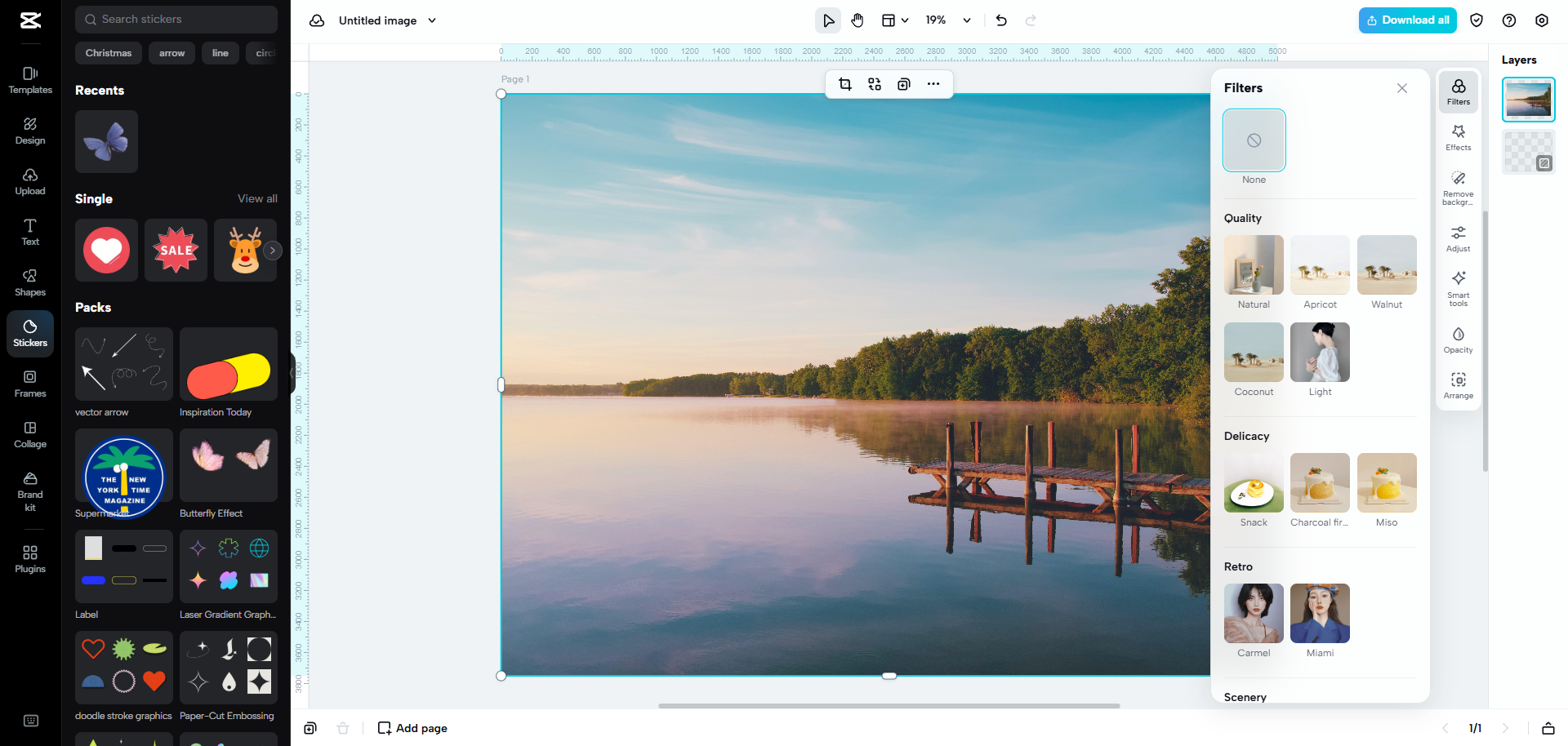 CapCut Web's image editing interface